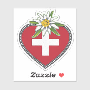 Edelweiss Heart Schweizer Flagge Die Aufkleber sch