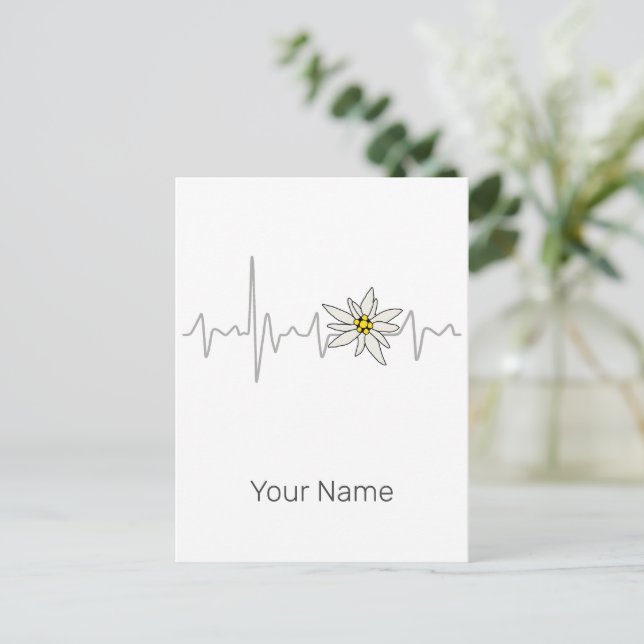 Edelweiss Heartbeat Oktoberfest Vintag Souvenir Feiertagspostkarte (Stehend Vorderseite)