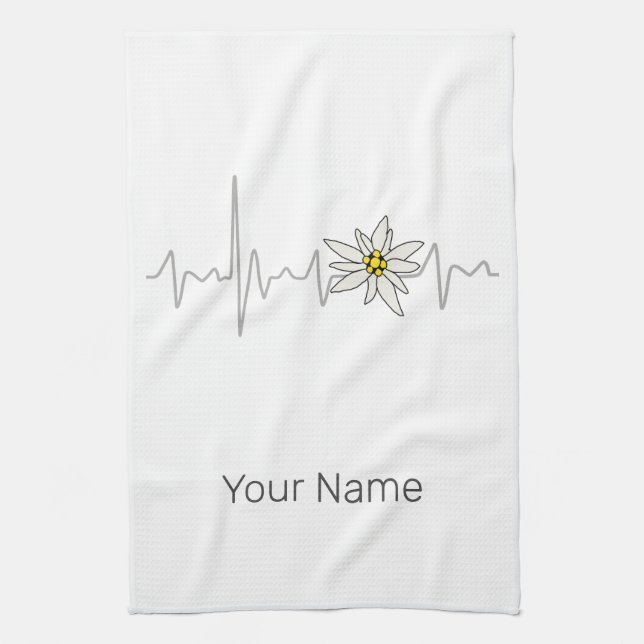 Edelweiss Heartbeat Oktoberfest Vintag Souvenir Geschirrtuch (Vertikal)