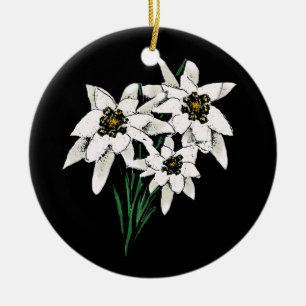 Edelweiss-Ornament Keramik Ornament