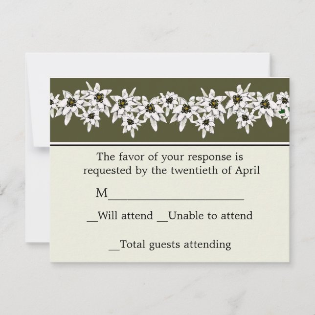 Edelweiss RSVP Card Karte (Vorderseite)