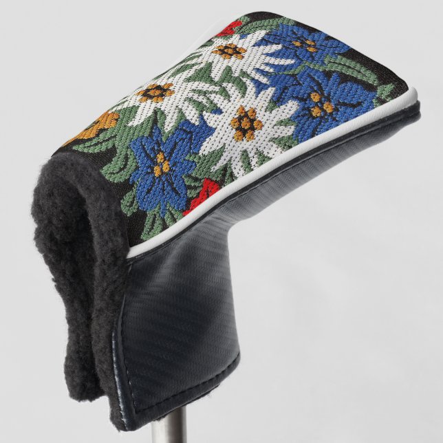 Edelweiss Schweizer alpine Blume Golf Headcover (3/4 Vorderseite)