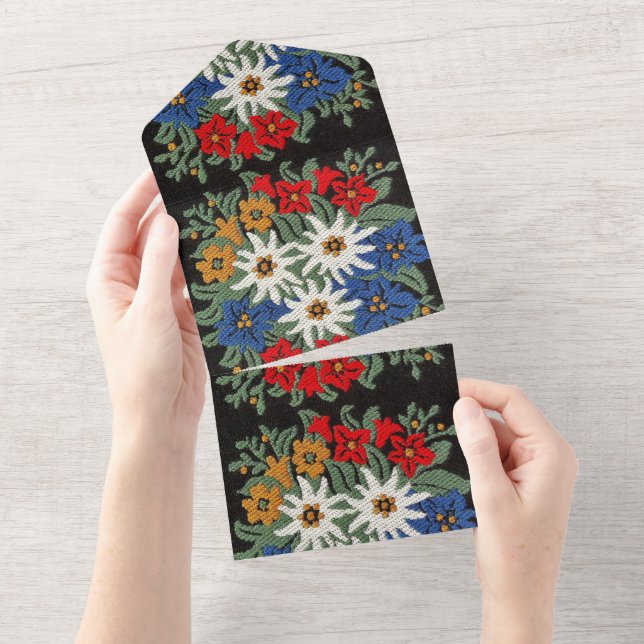 Edelweiss Schweizer Blume  All In One Einladung (Abreißen)