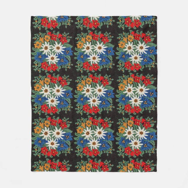 Edelweiss Schweizer Blume Fleecedecke (Vorderseite)