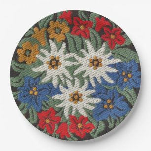 Edelweiss Schweizer Blume Pappteller