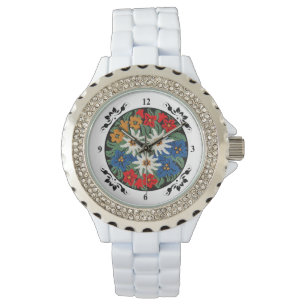 Edelweiss Swiss Alpine Flower Armbanduhr
