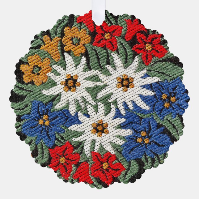 Edelweiss Swiss Alpine Flower Ornament Karte (Vorderseite)