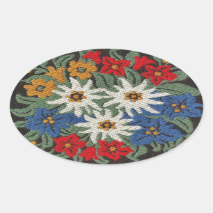 Edelweiss Swiss Alpine Flower Ovaler Aufkleber