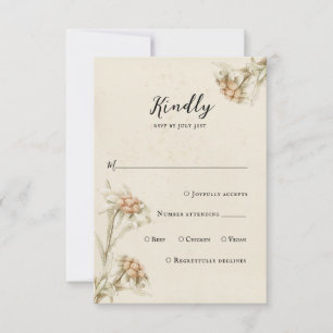 Edelweiss Vintage Floral RSVP Antwortkarte Karte