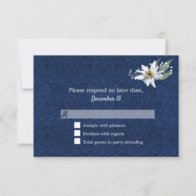 Edelweiss Wedding Response RSVP Karte (Vorderseite)