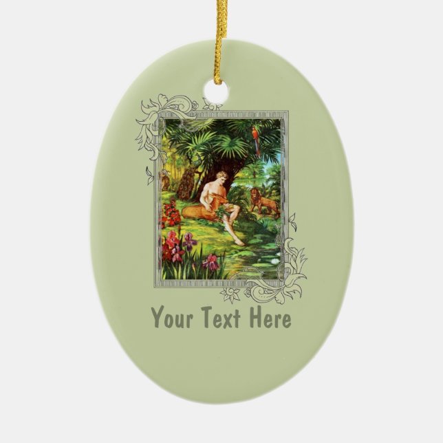 Eden Adam im Garten Keramikornament (Vorne)