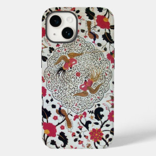 EDEN / ELEGANTE ROT WEIß SCHWARZE BLUMEN UND VÖGEL iPhone HÜLLE