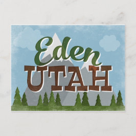 Eden Utah Fun Retro Snowy Mountains Postkarte