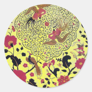 EDEN/ WEDEDEN LIEBE VÖGEL, PEACOCK UND ROTE ROSEN RUNDER AUFKLEBER