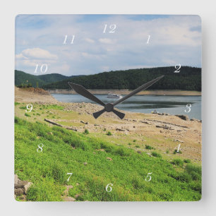 Edersee Dorfstelle von Berich Quadratische Wanduhr