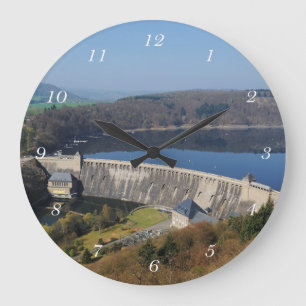 Edersee Staumauer im Frühjahr Große Wanduhr