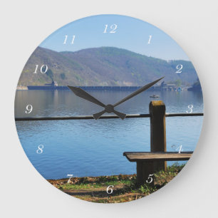 Edersee Staumauer von der Wasserseite Große Wanduhr