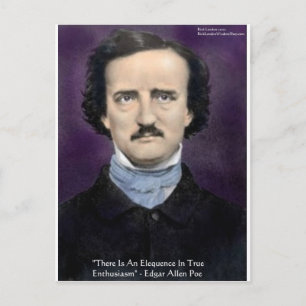 Edgar Allan Poe "Begeisterung" Weisheitszitat Gesc Postkarte