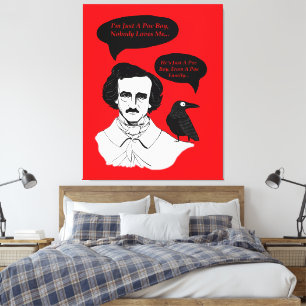 Edgar Allan Poe Boy und Raven Leinwanddruck