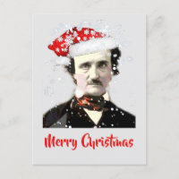 Edgar Allan Poe Christmas Wish Hat Snowflake Card