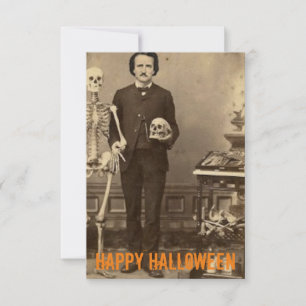 Edgar Allan Poe Creepy Halloween - Anpassbare Kart Dankeskarte