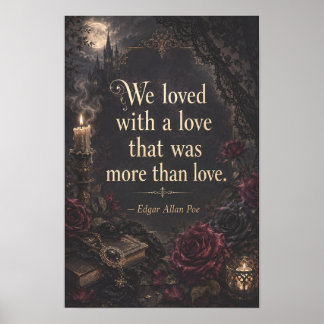 Edgar Allan Poe Dark Romance Zitat Annabel Lee Poster