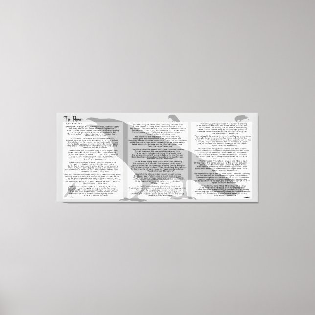 Edgar Allan Poe Das Raven-ganze Gedicht Leinwanddruck (Vorderseite)