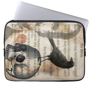 Edgar Allan Poe die Raben-u. Schädel-Laptop-Hüls Laptopschutzhülle