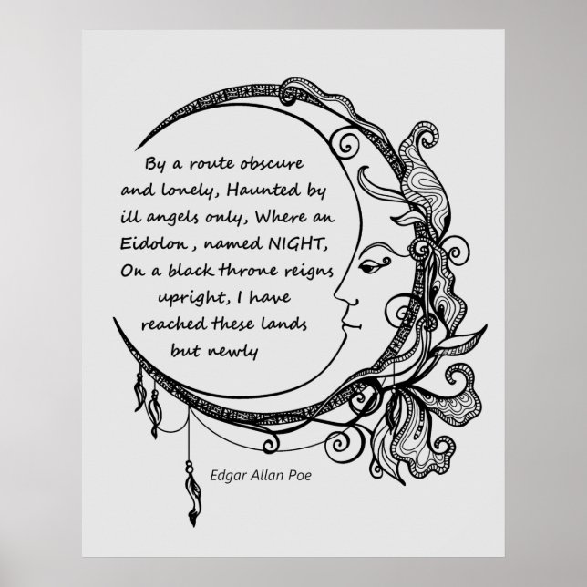 Edgar Allan Poe Dreamland Dream Poem Poster (Vorne)