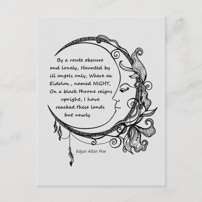Edgar Allan Poe Dreamland Dream Poem Postkarte (Vorderseite)