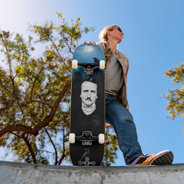 Edgar Allan Poe Friedhof Raben Gothic Skateboard (Außen 1)
