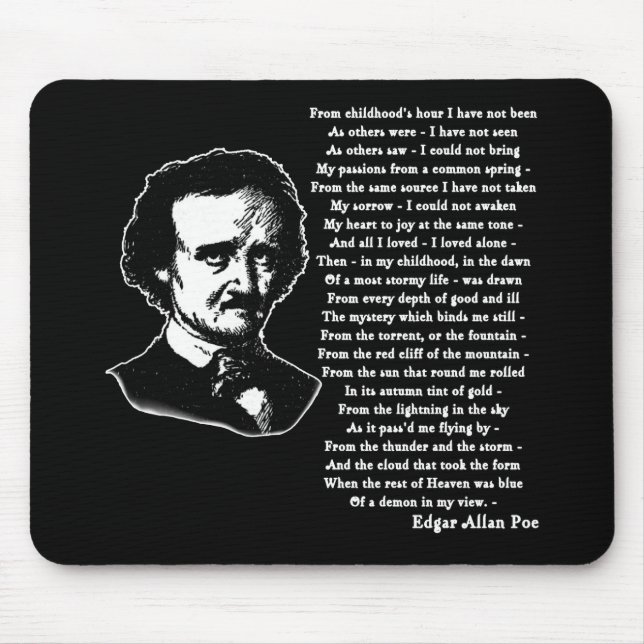 Edgar Allan Poe-Gedicht ALLEIN Mousepad (Vorne)