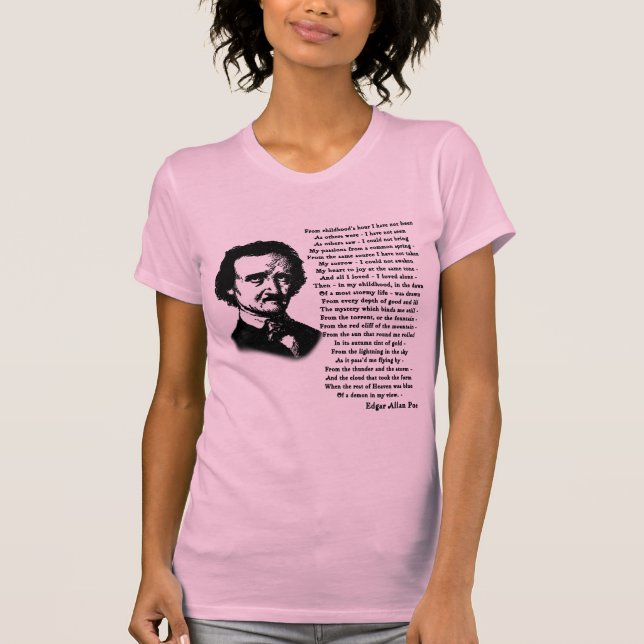 Edgar Allan Poe-Gedicht ALLEIN T-Shirt (Vorderseite)