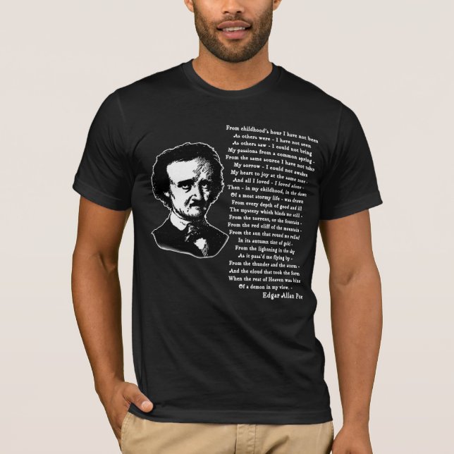 Edgar Allan Poe-Gedicht ALLEIN T-Shirt (Vorderseite)