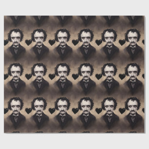Edgar Allan Poe Goth Valentine's Day Wrappin Paper Geschenkpapier