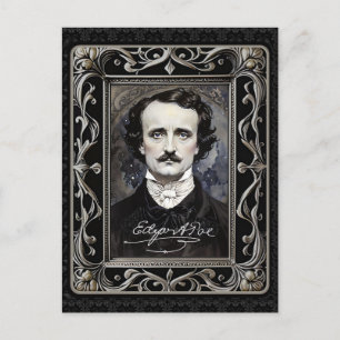 Edgar Allan Poe Gothic Halloween & Samhain Postkarte