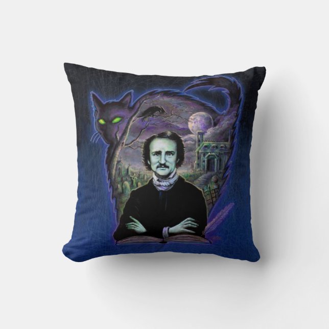 Edgar Allan Poe Gothic Kissen (Vorderseite)