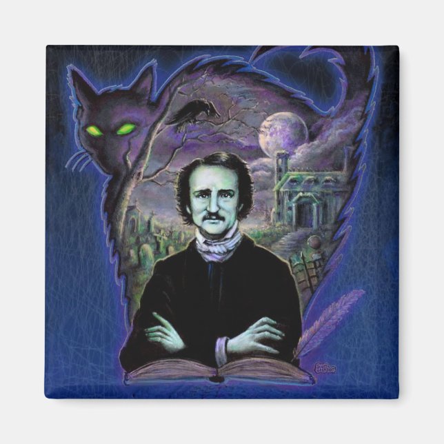 Edgar Allan Poe Gothic Magnet (Vorne)