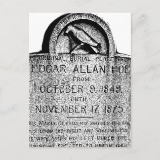 Edgar Allan Poe Grabstein. graue Halloween-Bilder Postkarte