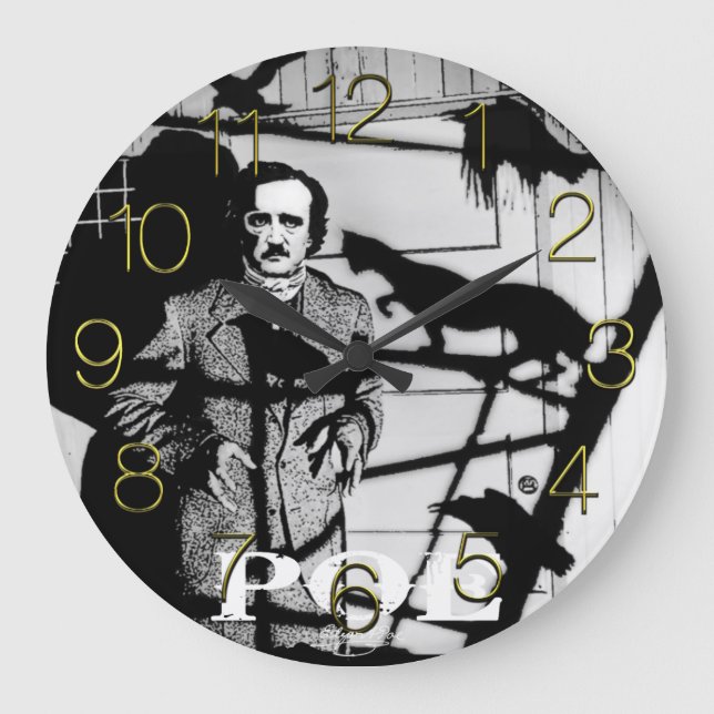 EDGAR ALLAN POE GROßE WANDUHR (Vorderseite)