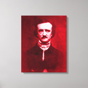 Edgar Allan Poe in Red Leinwanddruck