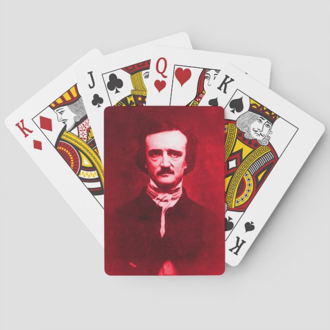 Edgar Allan Poe in Red Spielkarten (Rückseite)