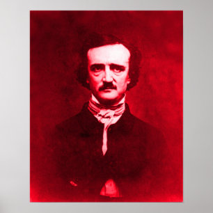 Edgar Allan Poe in Rot Poster