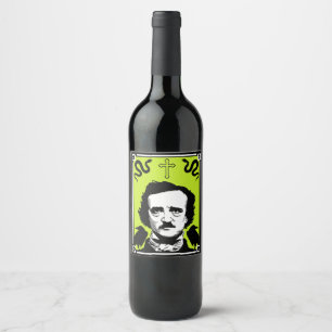 Edgar Allan Poe Jahrestag 19. Januar Weinetikett