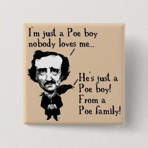 Edgar Allan Poe Junge Lustiger Knopf Abzeichen Pin Button