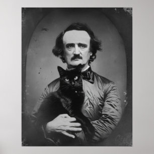 Edgar Allan Poe mit der schwarzen Katze Poster