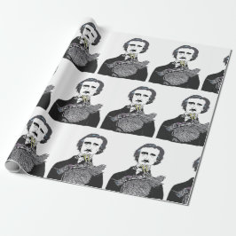 Edgar Allan Poe mit einem Raben auf seinem Chin Geschenkpapier