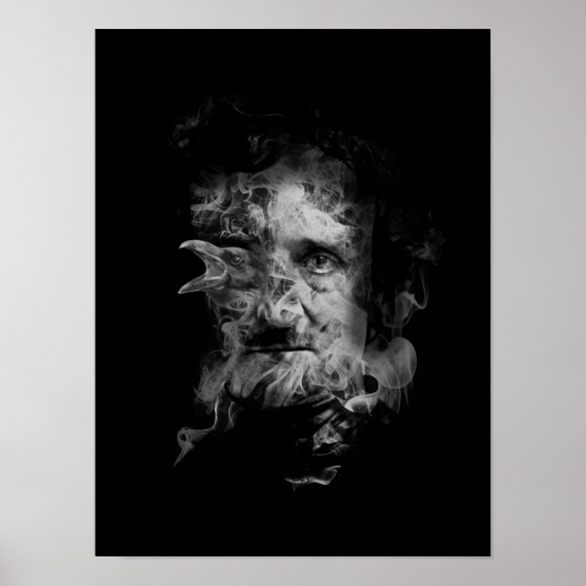 Edgar Allan Poe mit Raven - Nevermore Poster (Vorne)
