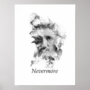 Edgar Allan Poe mit Raven - Nevermore Poster