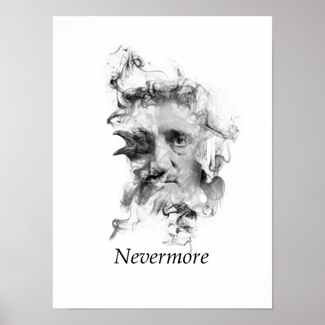 Edgar Allan Poe mit Raven - Nevermore Poster (Vorne)